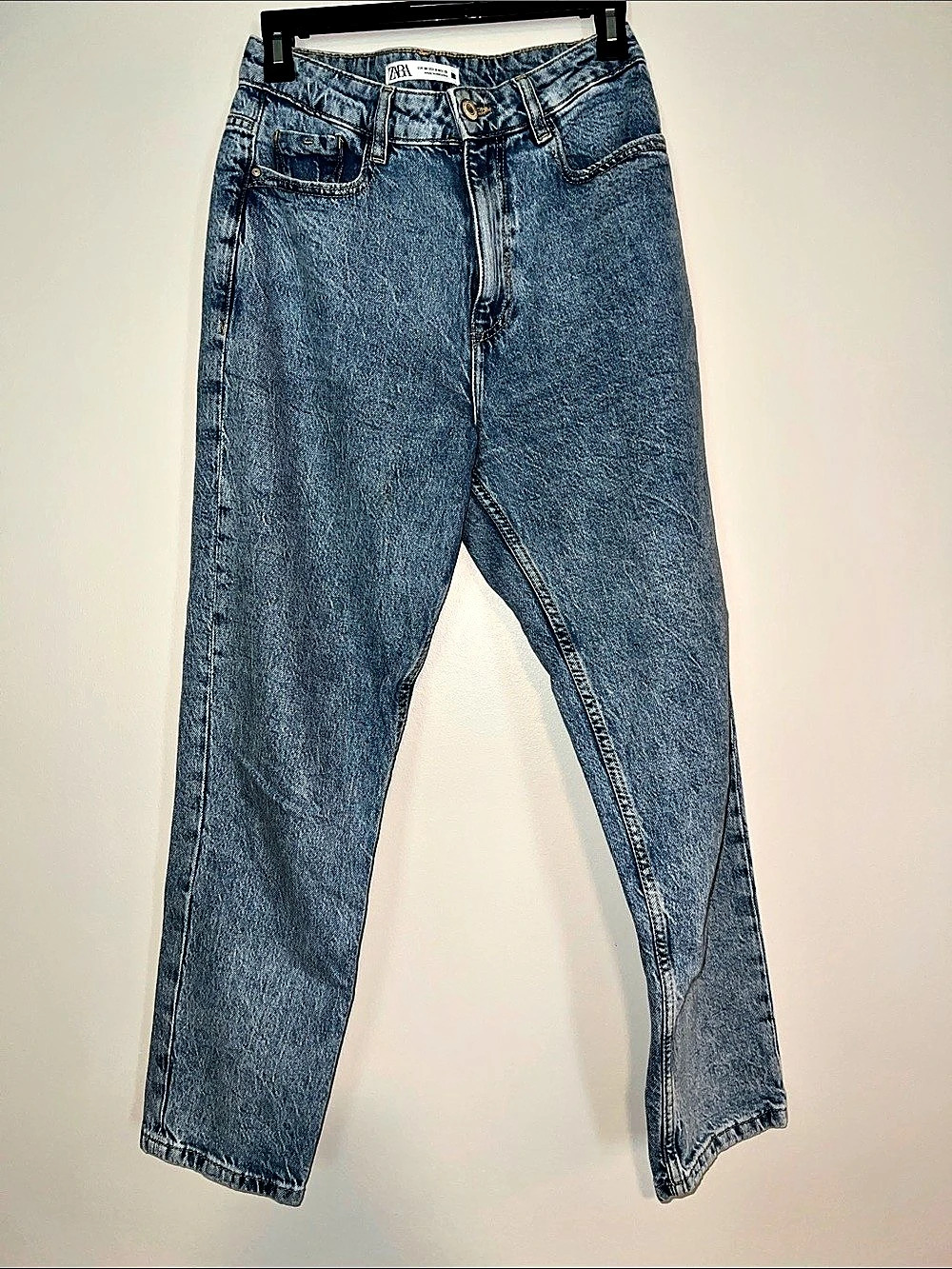 Zara Z1975 High Rise Mom Fit Jeans Blue size 6